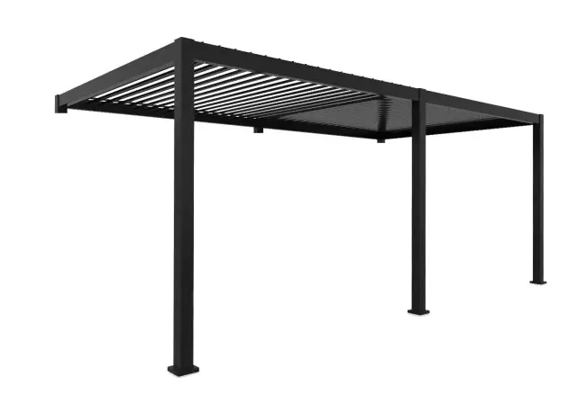 Zahradní stínění ke zdi  REFLECT černé 3x6m - sloupy 11 cm