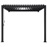 Zahradní stínění ke zdi  REFLECT černé 3x4m - sloupy 11 cm